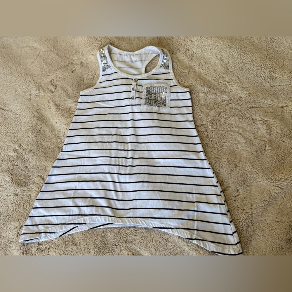 Girls striped tank with sequin detail. Size M 10/12